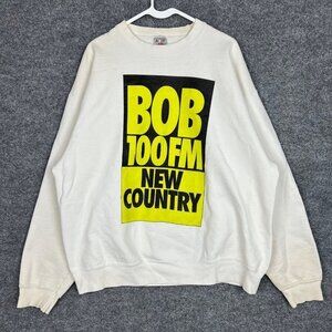 Vintage Bob 100 FM New Country Music Radio Crewneck Sweatshirt Size XL‎